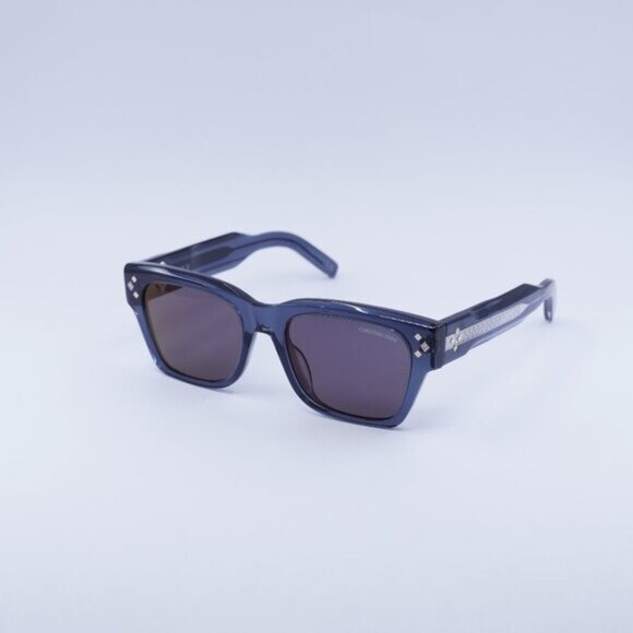 Dior CD DIAMOND S2 30G7 Sunglasses Dark Green Square Frame Blue Lenses